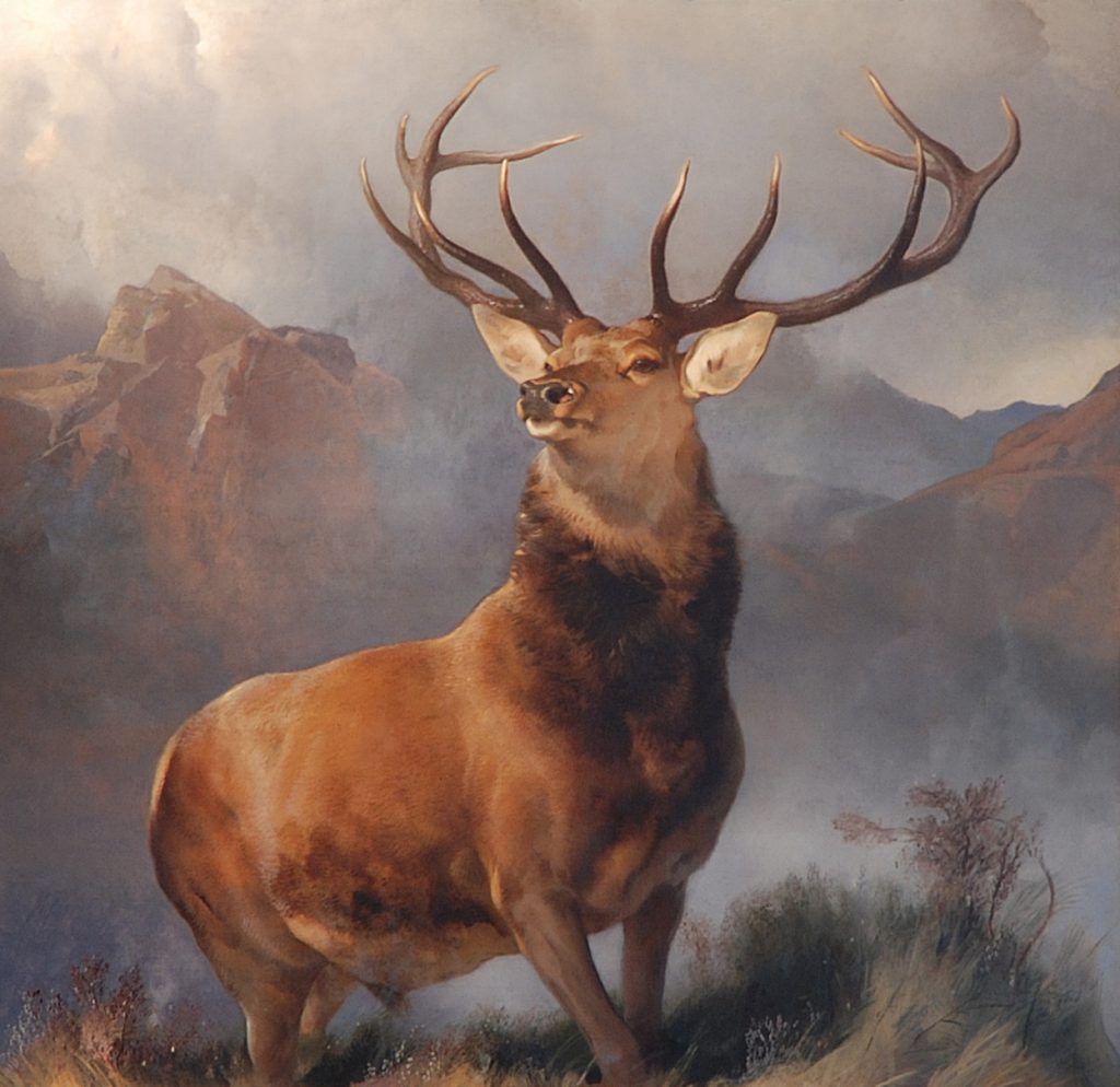 Det ikoniske maleri af den klassiske skotske kronhjort er malet af Sir Edmin Landseer i 1851